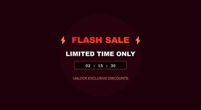 Flash sale limited time only countdown timer for exclusive animation