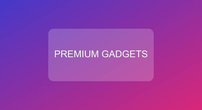 Gadgets text overlay on vibrant purple and pink gradient animation