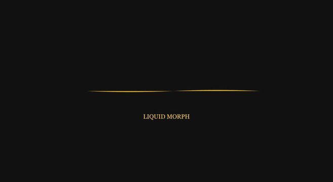Gold liquid morph abstract wave motion on dark animation background