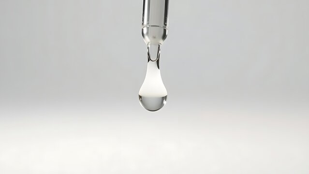 sedition. A single clear droplet falling from a glass dropper, studio lighting, clean aesthetic. bar promotions, beverage menus, designed for product packaging and bar promotions.