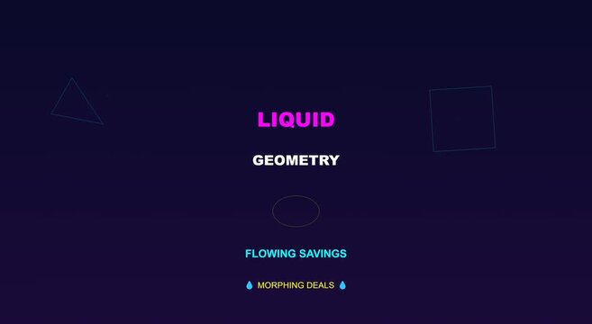 Liquid geometry abstract motion background, with morphing sales animation