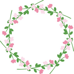 Fototapeta premium Beautiful circular flower decorative frame 