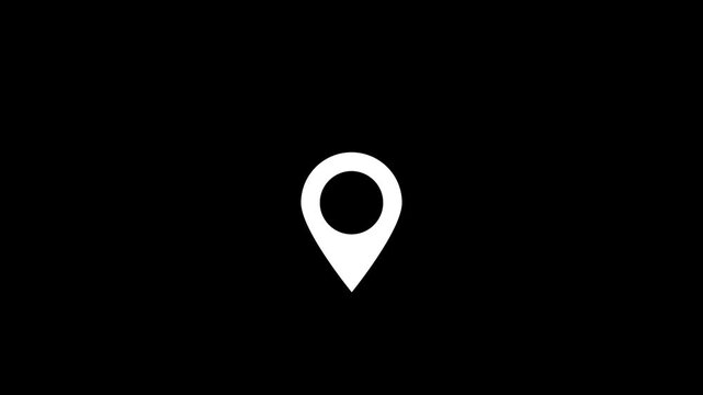 Map pointer icon set with pin symbols for navigation and location markers.Animation of location pin icon concept, GPS icon on black background 4k video.