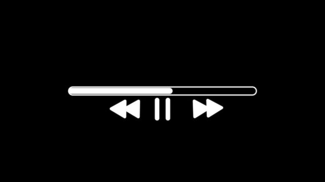 Digital audio spectrum sound wave effect animation,bar animation for video or music player.Music player scroll bar button with audio reactor.4k video