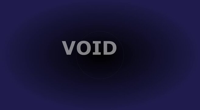 Void abstract dark animation background, with minimalist typography motion