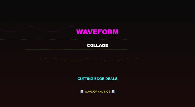 Waveform collage cutting edge deals motion animation background