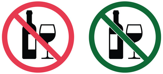 No alcohol sign set representing prohibition symbols alcohol free zone and restricted drinking icons ideal for public safety signage bars restaurants venues ©   welcome SAIFUL