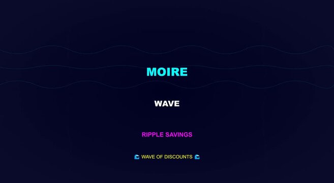 Moire wave ripple savings and wave of discounts motion animation