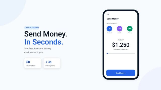 Mobile Payment Send Money App Motion Graphic