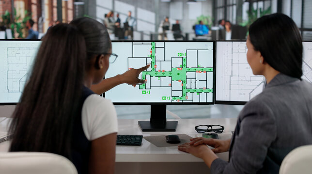 Fire Safety Manager Reviews Evacuation Plan