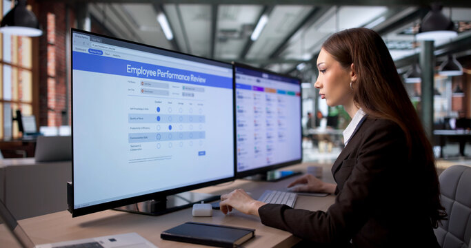 Young Woman Using Computer