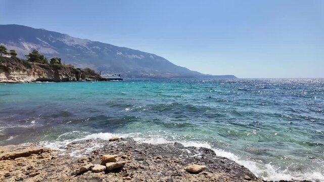 Amazing view of Pessada Beach, Cephalonia, Ionian Islands, Greece