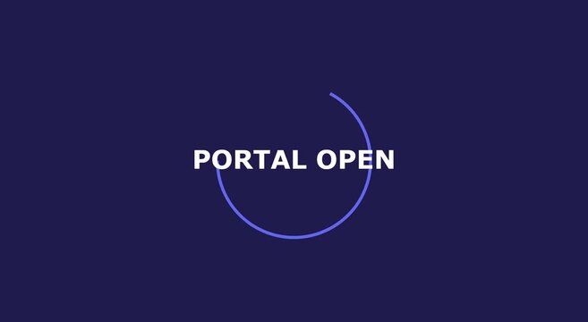 Portal open minimalist motion with rotating circular loading animation