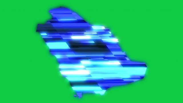 Saudi Arabia blue news headline effect map pop animation green background