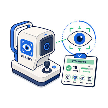 Digital Eye Pressure Screening Illustration
