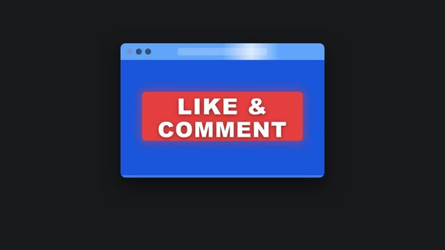 Like and Comment Button in Browser Window Animation