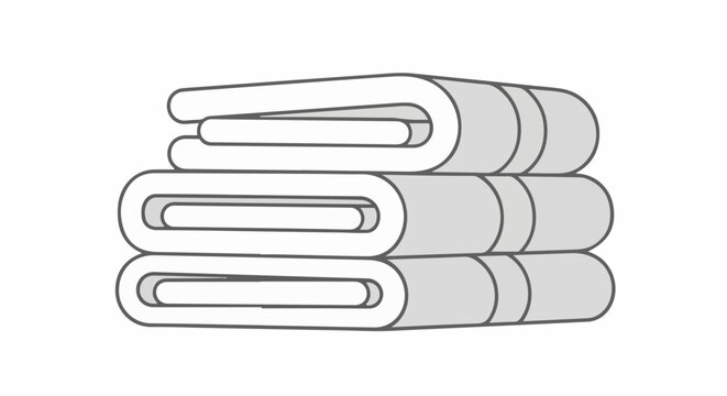 Stacked folded blankets with gray stripes