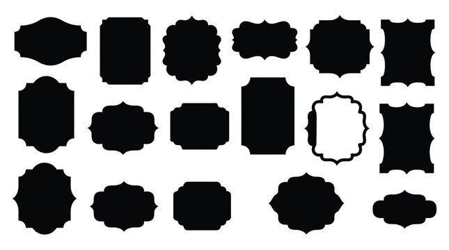 Abstract dark background with rounded rectangle and text EPS silhouette.