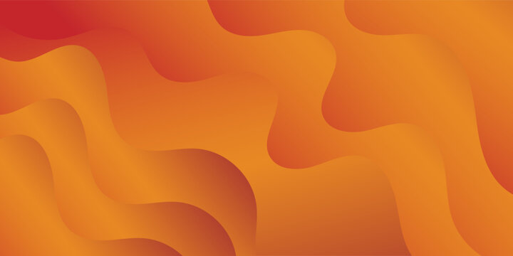 Abstract Orange Gradient Waves Background with Fluid Curved Shapes. Creative element design in vetor illustration