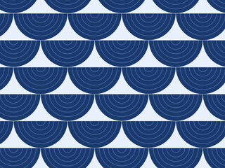 Classic Seigaiha Scale Pattern Japanese Wave Textile © iushakovsky