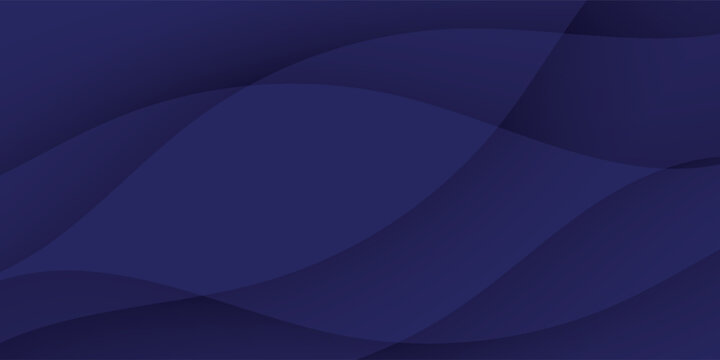 Abstract Dark Blue Gradient Wave Background with Layered Curved Shapes. Creative element design in vetor illustration
