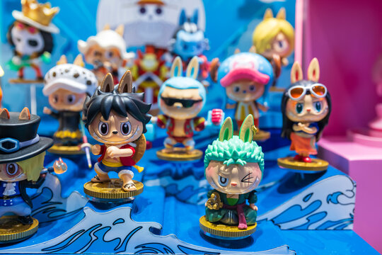 One piece Figurines in Pop Mart flagship store, Shanghai, China