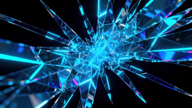 Abstract glowing crystal star