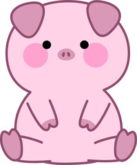 Fototapeta premium cute pink pig