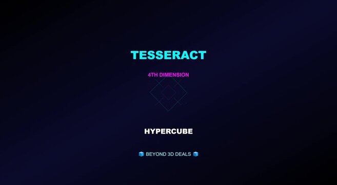 Tesseract hypercube 4th dimension abstract geometric science animation