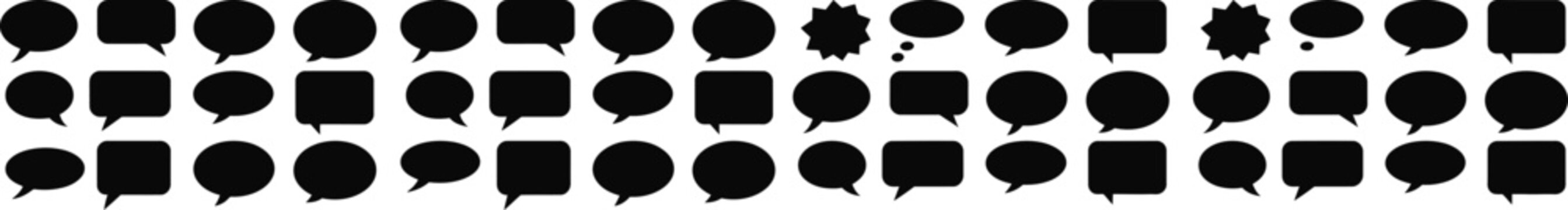 speech bubble shapes collection isolated on white background modern geometric chat dialog icon set vector illustration design
