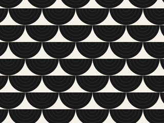 Classic Seigaiha Scale Pattern Japanese Wave Textile © iushakovsky