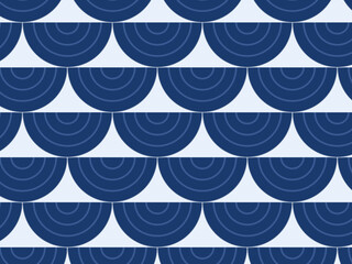 Japanese Auspicious Wave Seigaiha Pattern Elegant Design © iushakovsky