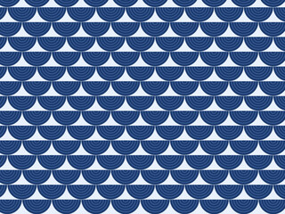 Japanese Auspicious Wave Seigaiha Pattern Elegant Design © iushakovsky