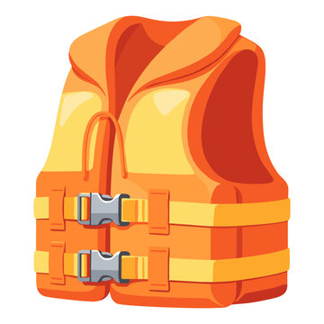 Bright orange child safety vest with adjustable straps and buckles