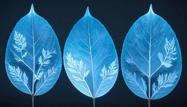 abstract blue leaf  background