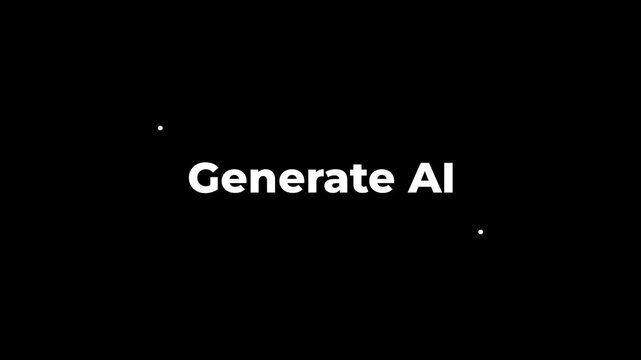 Generate AI Text Animation with Underlines and Brackets on Black and Green Backgrounds.