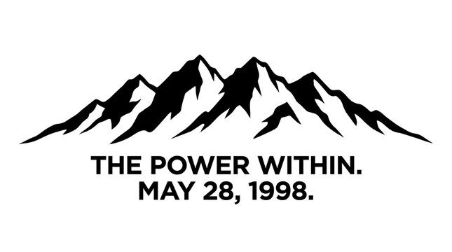 Chagai Hills Mountain Silhouette for Youm-e-Takbeer - Minimalist Black Vector Illustration with May 28, 1998 Text