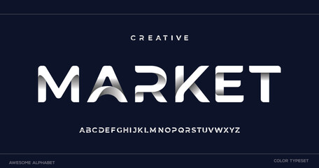 Creative modern sport alphabet logo font. Typography bold typeface for sport, technology, digital, future creative logos fonts. vector illustration  © Moscoo
