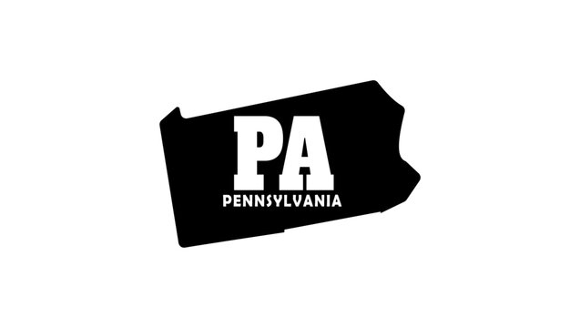 Pennsylvania state symbol, a black isolated vector silhouette