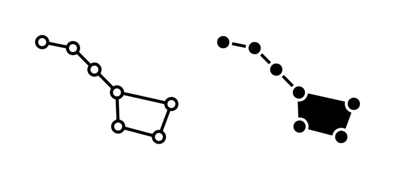Ursa Major Constellation Icons, Big Dipper Star Patterns, Celestial Navigation Symbols