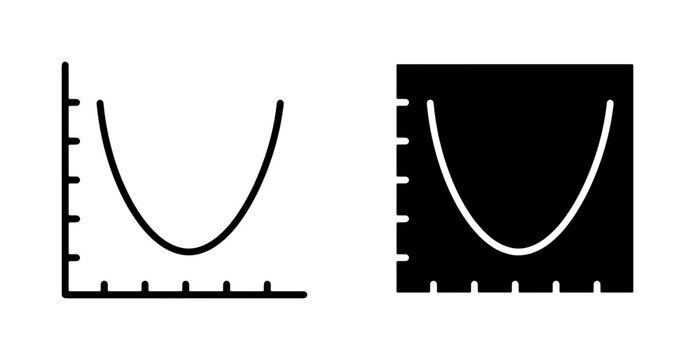 Parabolic Curve Graphs, U-Shaped Data Trends, Vector Icons for Business Analytics and Research