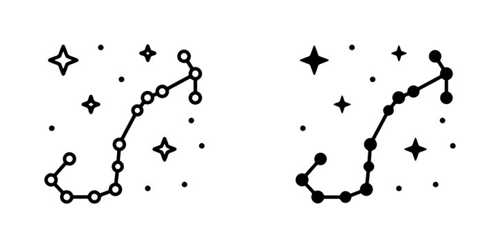 Scorpio Constellation Icons, Zodiac Star Signs, Celestial Patterns, Astrology Symbols