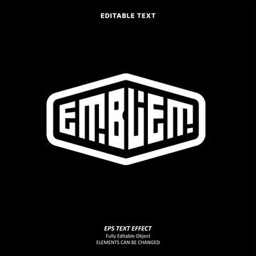 Editable Text Effect Vector of Black white Urban block hexagon apparel Hyper beast emblem patch or label sticker logo for Printing, garment, merchandise, apparel, small business, team
