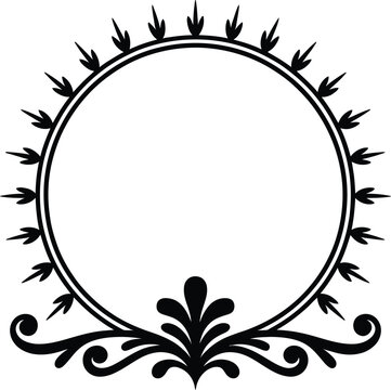 Ornate Sunburst Circular Frame with Filigree