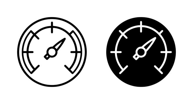 Speedometer Icons, Gauge Vector Set, Performance Meter Symbols, Measurement Tools