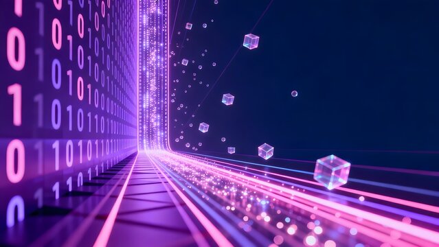 Digital data flow with binary code