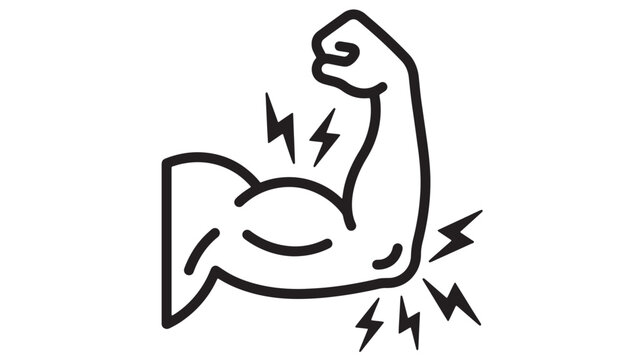 Dog paw icon with lightning bolts, energy shock symbol, doodle style, isolated vector graphic for power and speed themes