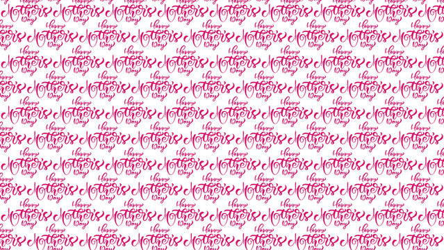 Happy Mothers Day background pattern with pink text
