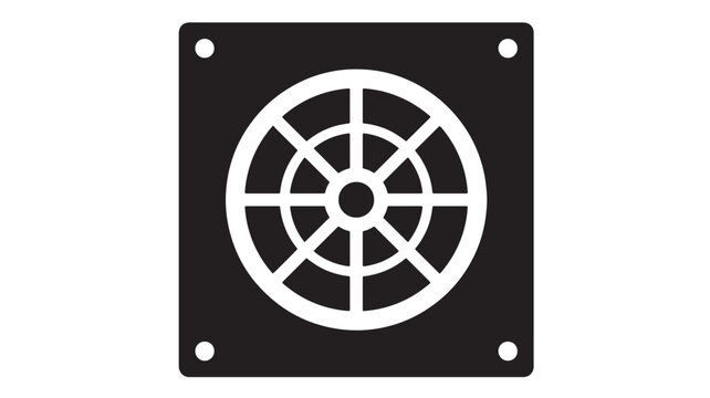 Speaker sound volume icon with circular driver symbol, black and white design for audio control and pro audio branding