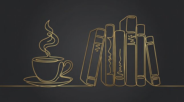 A steaming coffee cup sits beside a stack of books on a table indoors.